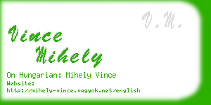 vince mihely business card